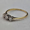 British vintage jewelry triple diamond 9ct gold ring ring